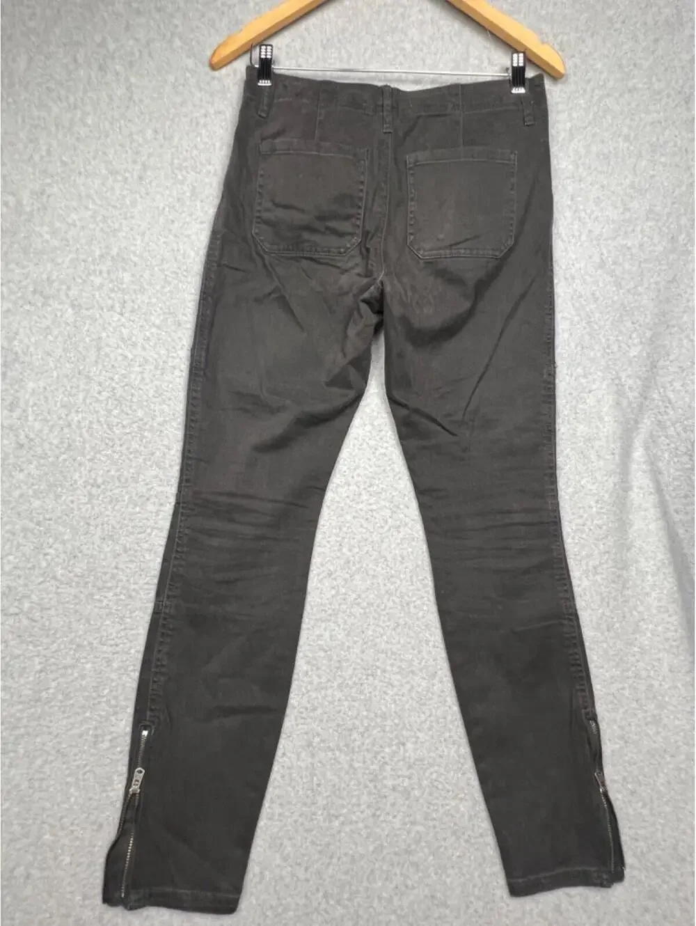 Abercrombie & Fitch Moto Pants Womens 4 /27W High Rise Stretch Grunge Zip Ankle